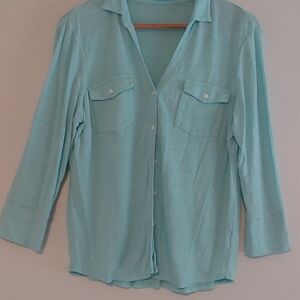 Elegant Light Blue Button-Down Shirt